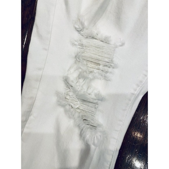 Hidden Ripped Raw Step Hem Ankle Skinny Jeans White Nordstrom Size 31 Summer - Picture 6 of 8